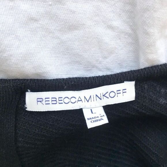 Rebecca Minkoff black ribbed texture dress Size L - Picture 9 of 10